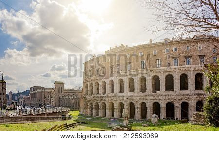 The Ancient Roman Theatre Of Marcellus In Rome
