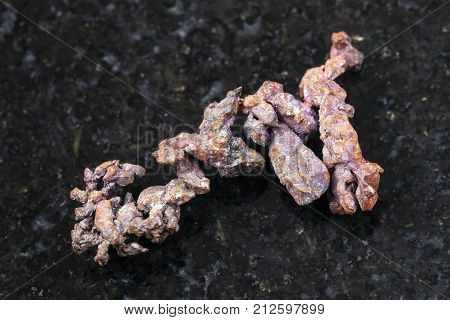 Raw Native Copper On Dark Background