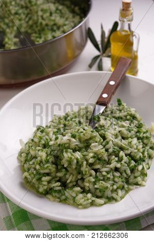 Spinach risotto with Parmesan cheese