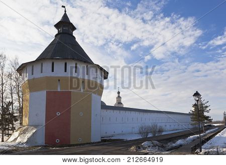 Belozerskaya Tower Spaso Prilutsky Monastery. Vologda, Russia