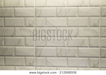 White marble tile in modern kitchen stock photo