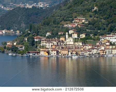 An suggestive view of the village of Peschiera Maraglio in Monte Isola in Lake Iseo