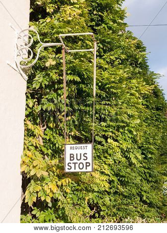 Old Fashioned Retro Request A Bus Stop Sign