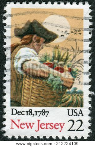 Usa - Circa 1987: Postage Stamp Printed In Usa, Dedicated To The 200Th Anniversary Of The Ratificati