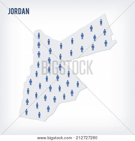 Vector People Map Of Jordan . The Concept Of Population.