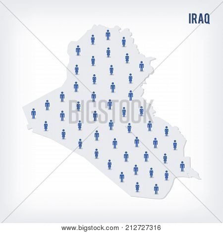 Vector People Map Of Iraq . The Concept Of Population.
