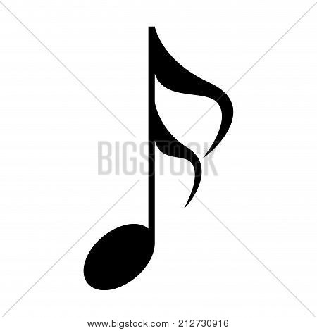 Isolated musical note, Sixteenth note, Vector illustration