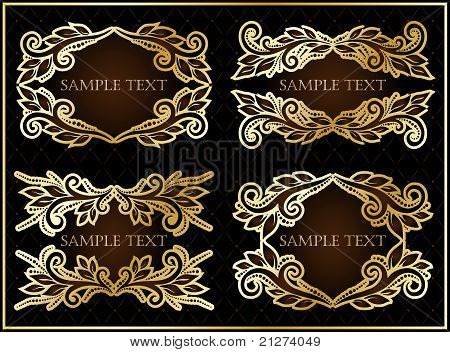 Vector Set con oro incorniciato etichette