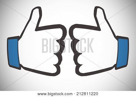 Like and dislike logo on the white background,
