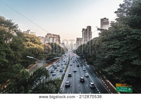 Avenue 23Th Of May (avenida 23 De Maio) In Sao Paulo, Brazil