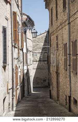 Monte Urano (Fermo Marches Italy): historic town typical street