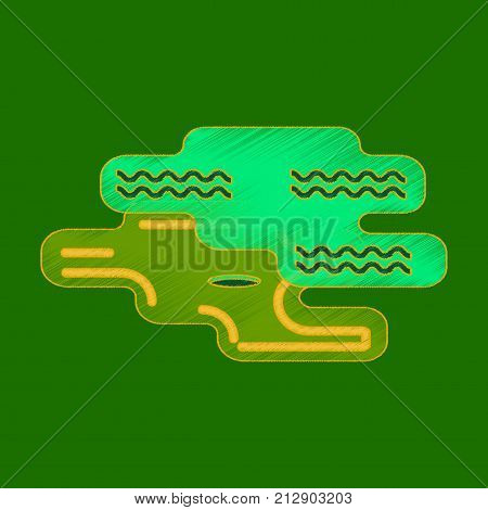 flat shading style icon Golf hole game