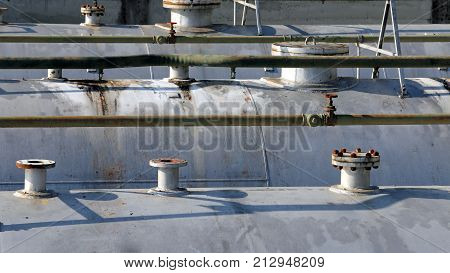 Immense Tanks To Contain Methane Gas In An Industrial Aerial