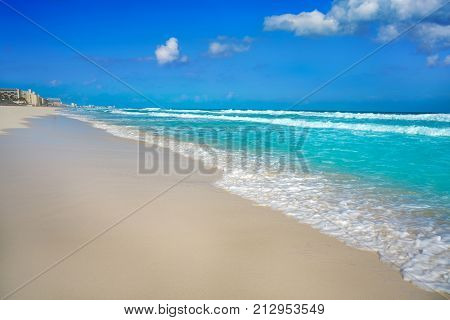 Cancun Delfines Beach at Hotel Zone of Mexico
