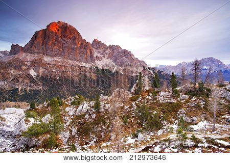 Alpine landscape in the Dolomites, Italy, Europe