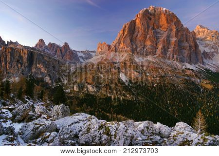 Alpine landscape in the Dolomites, Italy, Europe