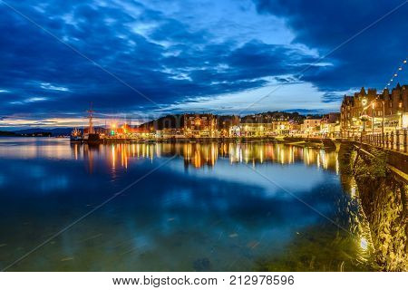 Night View Of Oban, Scotland
