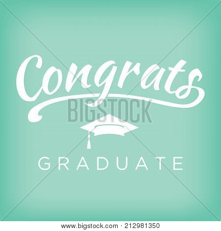 Class of 2017 Congratulations Graduate Typography with cap