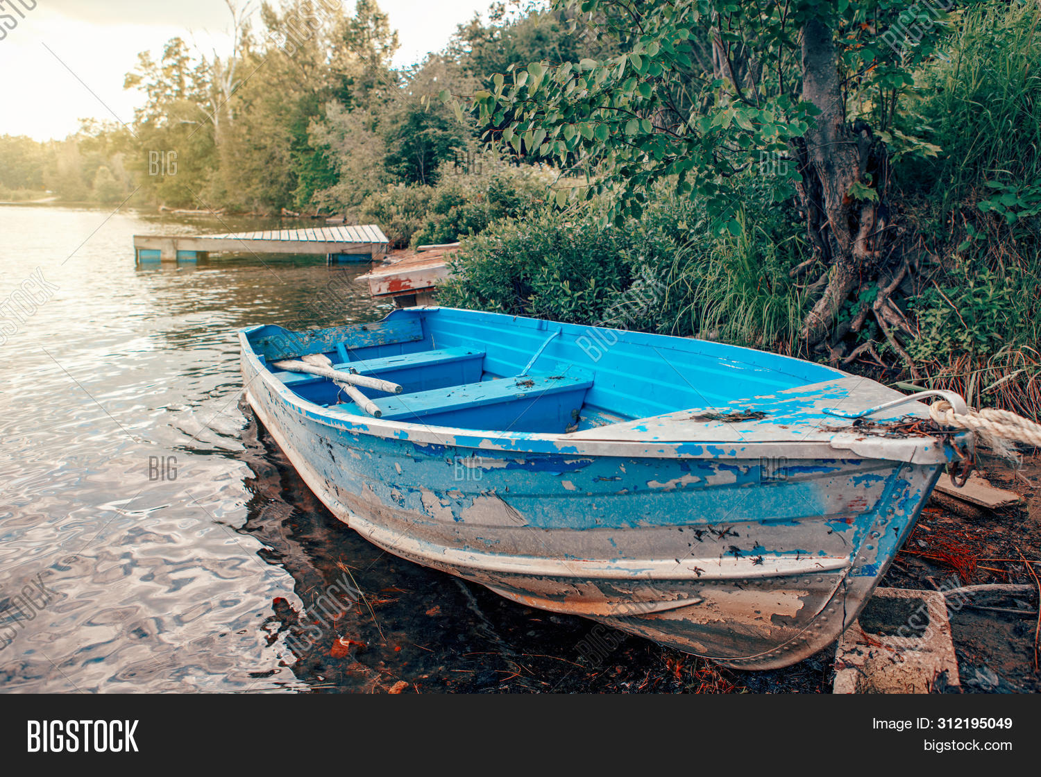 Large Old Blue Boat Image & Photo (Free Trial) | Bigstock