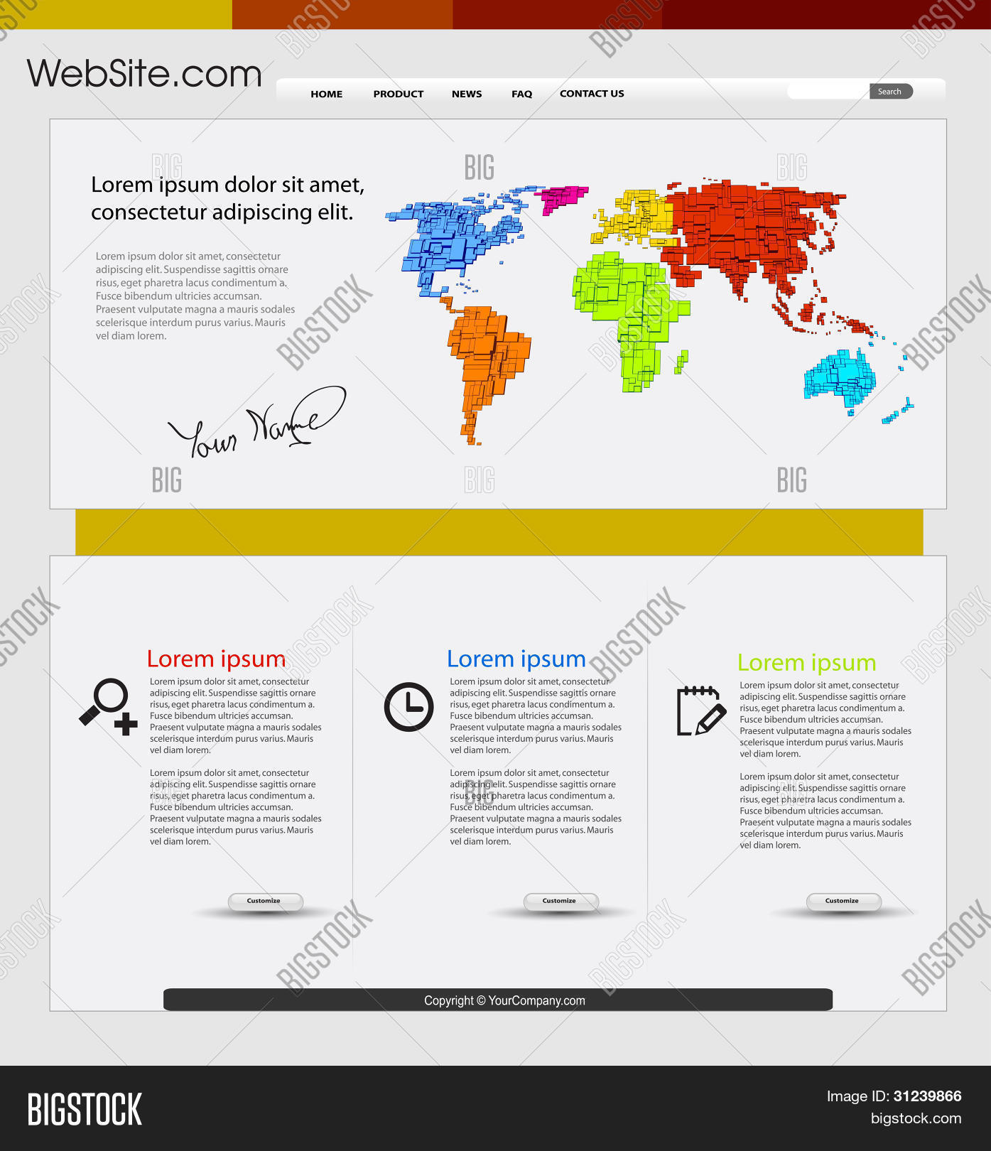 Web Design Template Vector & Photo (Free Trial) | Bigstock