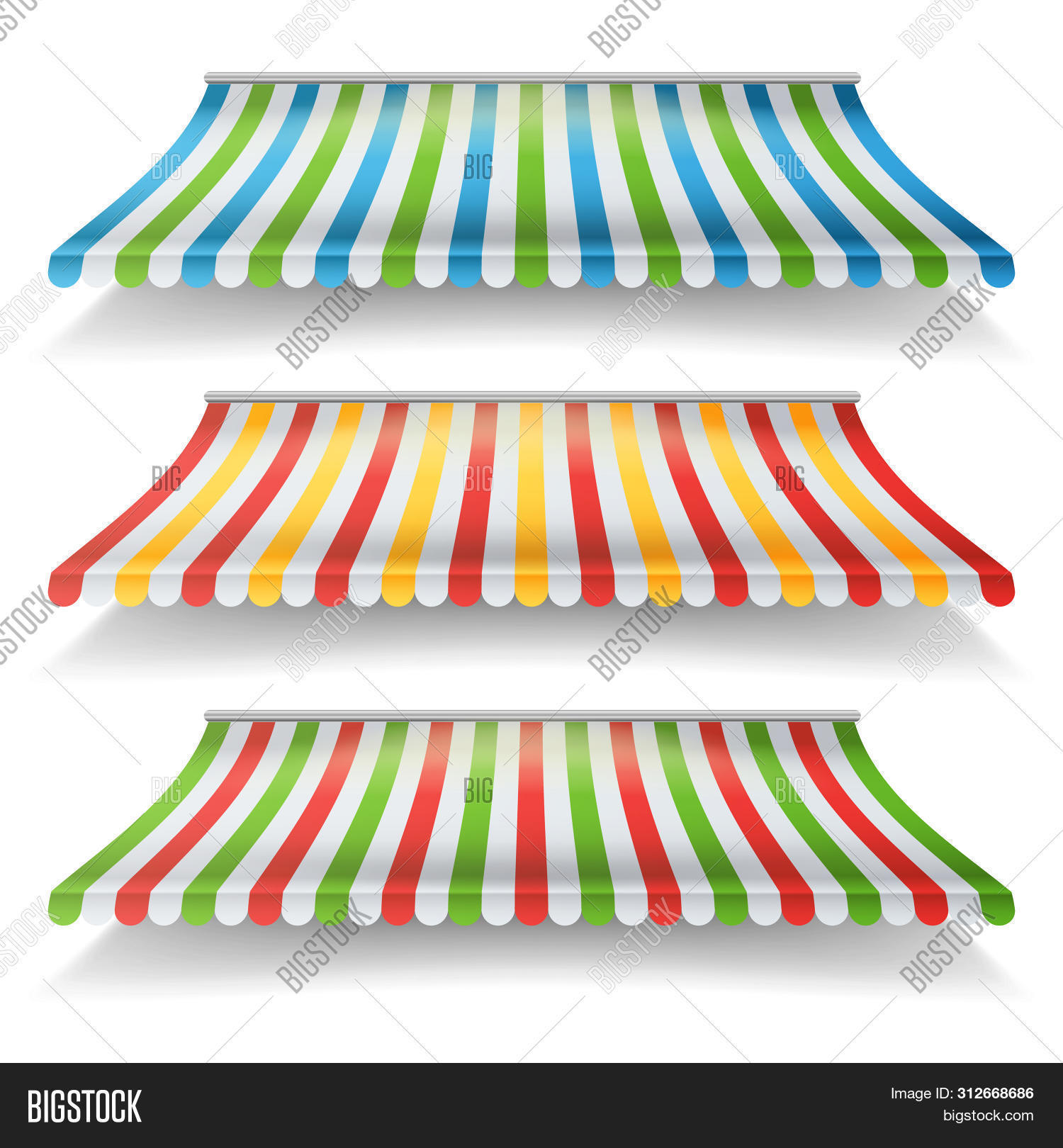 Striped Awnings Set. Image & Photo (Free Trial) | Bigstock