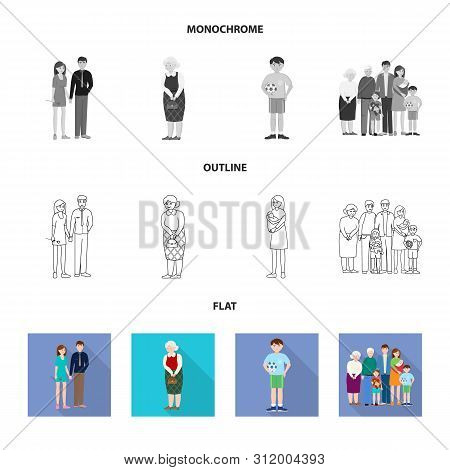 Vector Design Of Character And Avatar Sign. Collection Of Character And Portrait Vector Icon For Sto