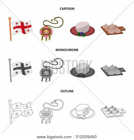 Isolated Object Of Culture And Sightseeing Logo. Set Of Culture And Originality Vector Icon For Stoc