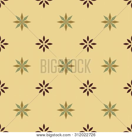 Simple Hand- Drawn Art Geometrical Flower Seamless Pattern