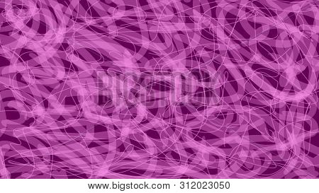 Bright Purple Background With Chaotic Neon Lines. Abstract Background.