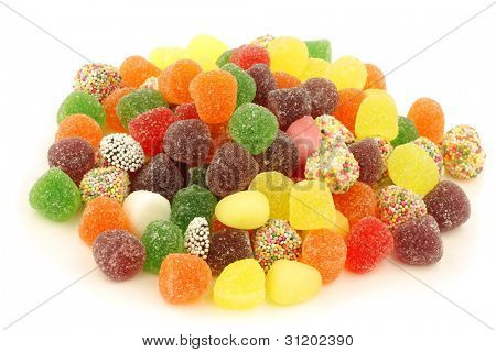 bunte zückt Candy auf weißem Hintergrund