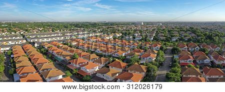 High Angle View Of Home Village In Bangkok Thailand