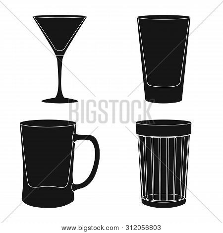 Vector Illustration Of Texture And Volume Symbol. Set Of Texture And Container Vector Icon For Stock