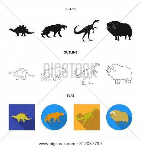 Vector Illustration Of Animal And Character Logo. Collection Of Animal And Ancient Stock Symbol For 