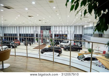 Kazan, Russia - October 16, 2018: Cars In Showroom Of Dealership Toyota In Kazan In 2018