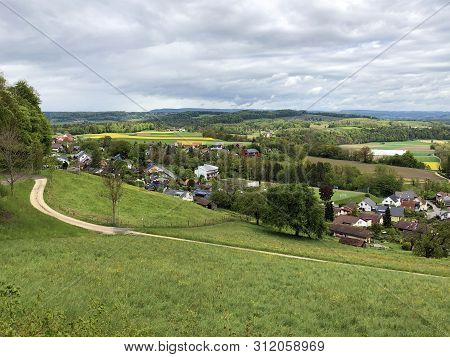 Rhine River Valley And Fertile Agricultural Fields, Buchberg - Canton Of Schaffhausen, Switzerland