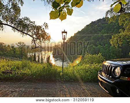 Rhine River Valley And Fertile Agricultural Fields, Buchberg - Canton Of Schaffhausen, Switzerland
