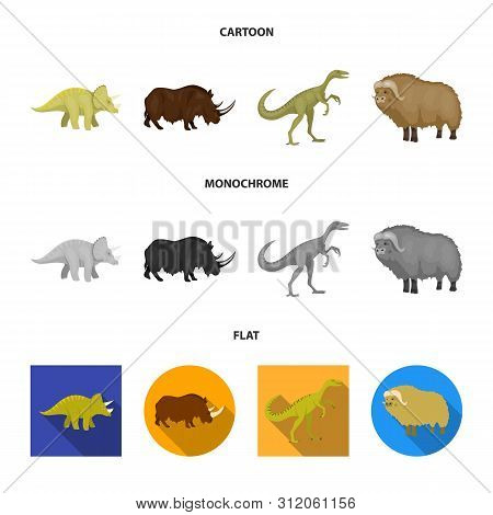 Isolated Object Of Animal And Character Symbol. Collection Of Animal And Ancient Stock Vector Illust