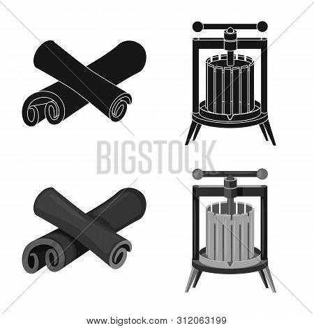 Vector Design Of Farm And Vineyard Logo. Collection Of Farm And Product Vector Icon For Stock.