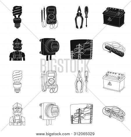 Vector Design Of Electricity And Electric Icon. Set Of Electricity And Energy Vector Icon For Stock.
