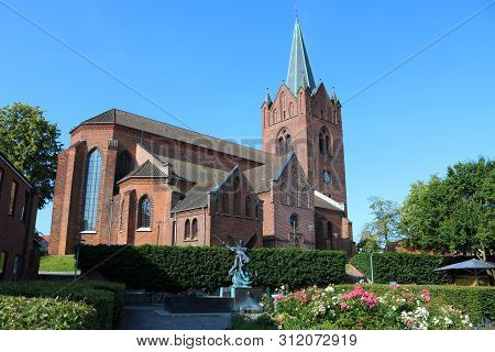 Saint Michaels Church In City Center Of Slagelse In Denmark.