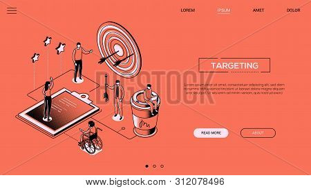 Targeting - Line Design Style Isometric Web Banner