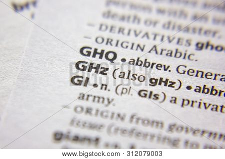 Word Or Phrase Ghz Abbreviation In A Dictionary