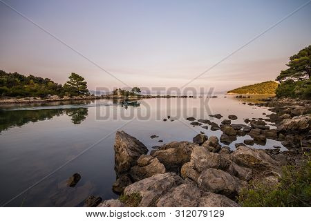 Beautiful Hidden Bay In Trpanj, Dalmatia, Croatia; Peljesac Peninsula