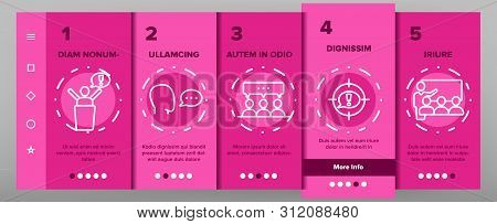Public Speech Vector Onboarding Mobile App Page Screen. Public Speech, Oratorical Skills Linear Pict