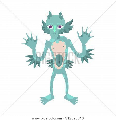 Vector Design Of Demon And Aquatic Symbol. Collection Of Demon And Merman Stock Symbol For Web.