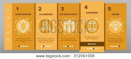 Diamonds, Gems Vector Onboarding Mobile App Page Screen. Diamonds, Gems Cutting Types Linear. Precio