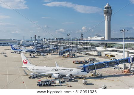 Nagoya, Japan - June 08, 2017 : Aircrafts At Chubu Centrair International Airport.