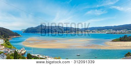 Small Harbor And Fishing Village, Porto Do Barqueiro, Galicia, Spain. Multi Shots Stitch High-resolu