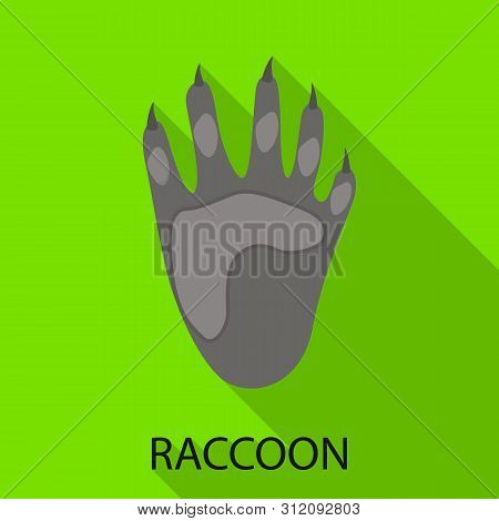 Vector Design Of Track And Raccoon Sign. Set Of Track And Wild Vector Icon For Stock.