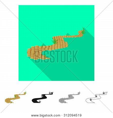Vector Illustration Of Road And Scenery Icon. Collection Of Road And Footpath Vector Icon For Stock.